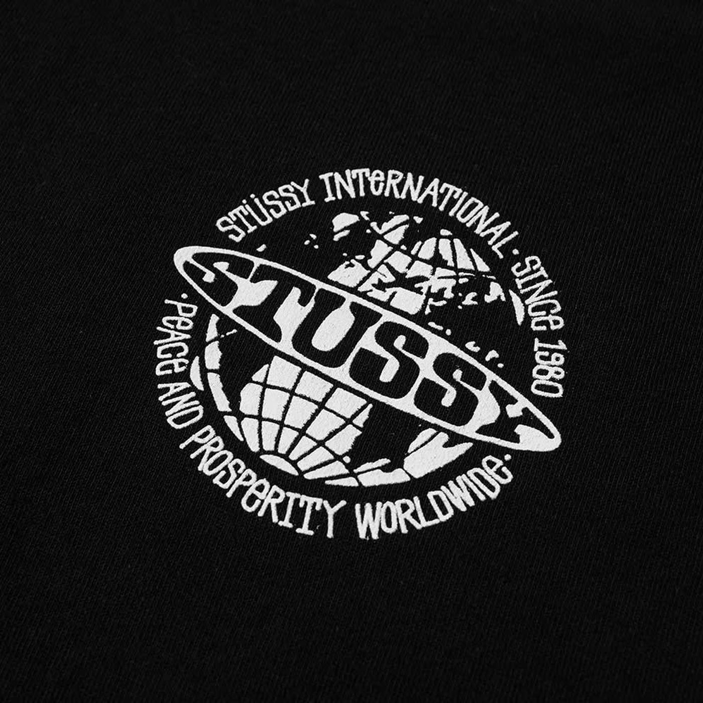 Stussy Worldwide Dot Tee Black