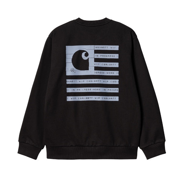 Carhartt WIP Label State Flag Sweat Black Misty Sky