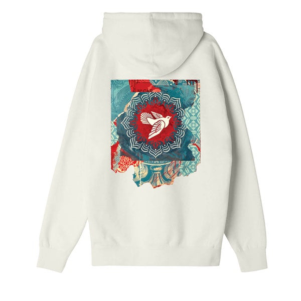 Obey Peace Dove Blue Hoodie Unbleached