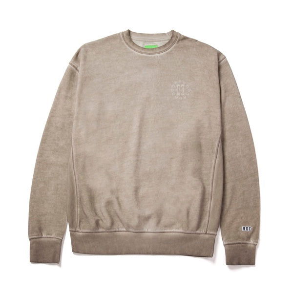 Huf 12 Galaxies Faded Crewneck Khaki
