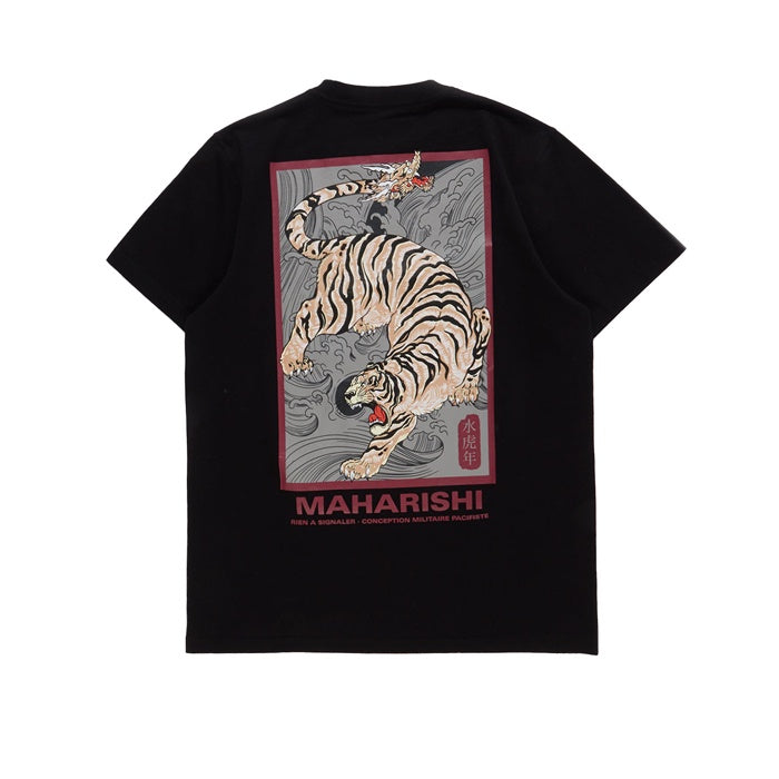 Maharishi Woodblock Tiger T Shirt Black