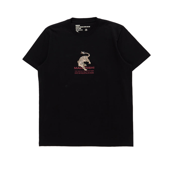 Maharishi Woodblock Tiger T Shirt Black