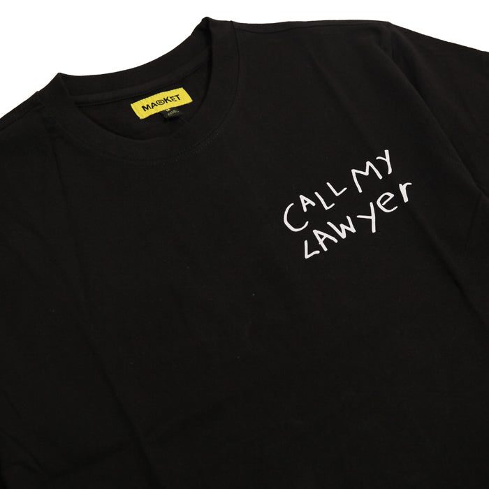 Market Call My Lawyer Hand Drawn Tshirt Black