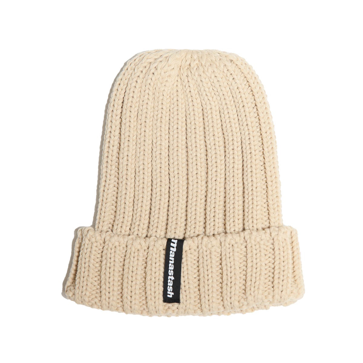 Manastash 90's Logo II Beanie Light Beige