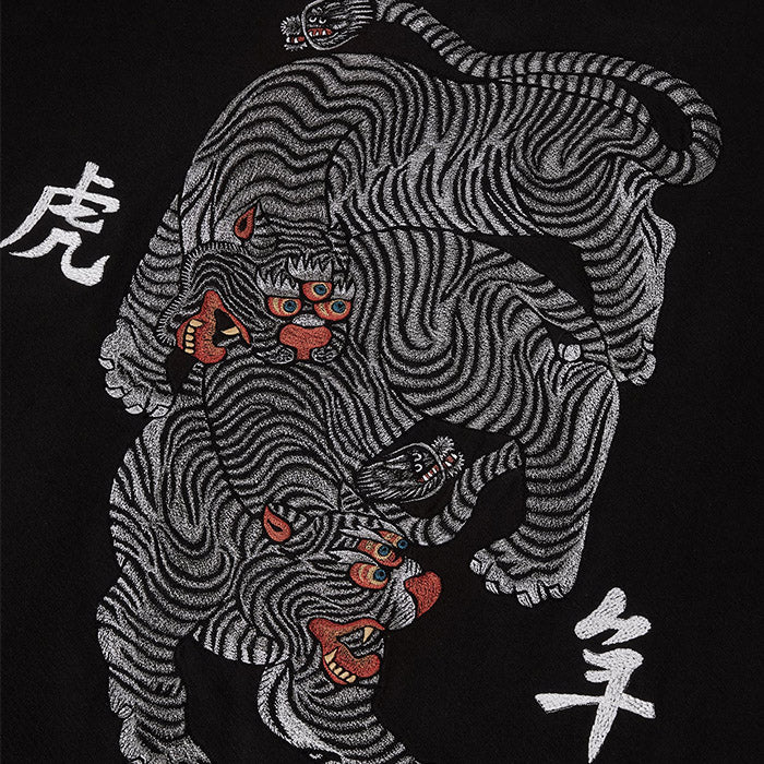 Maharishi Tiger Embroidered Crew Sweat Black
