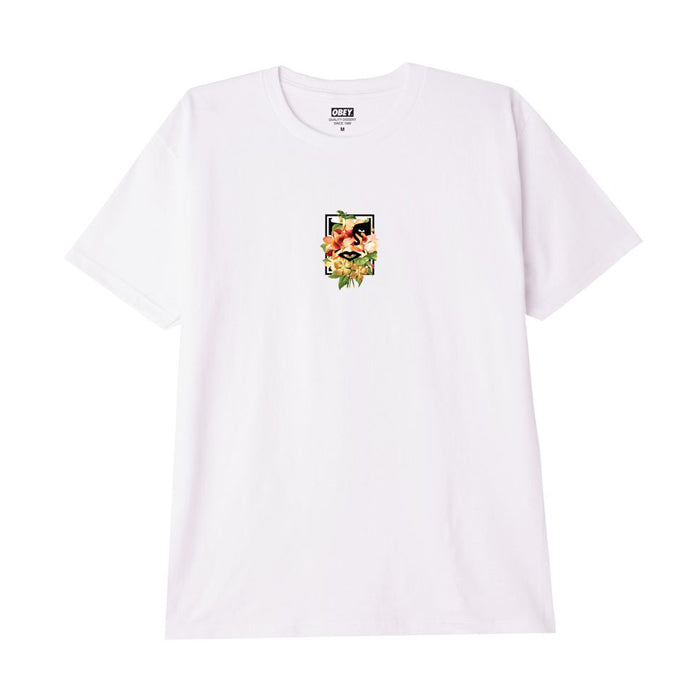 Obey Floral Icon Face Tee White