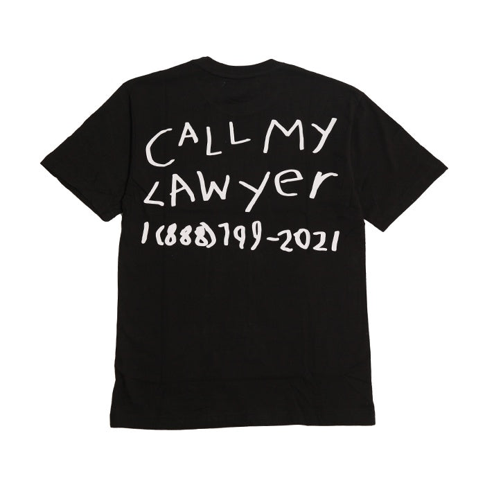 Market Call My Lawyer Hand Drawn Tshirt Black