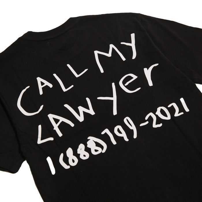 Market Call My Lawyer Hand Drawn Tshirt Black