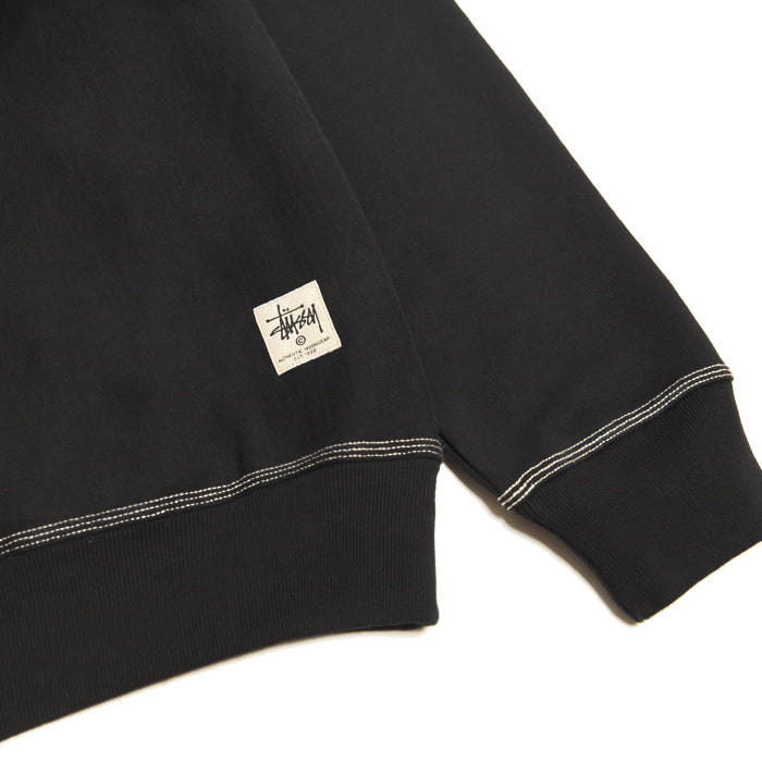 Stussy Contrast Stitch Label Crew Black