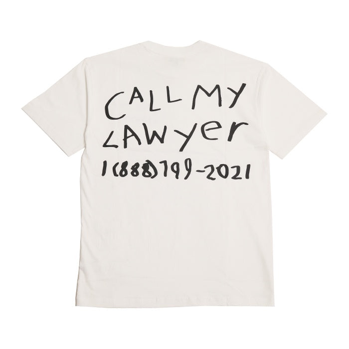 Market Call My Lawyer Hand Drawn Tshirt White