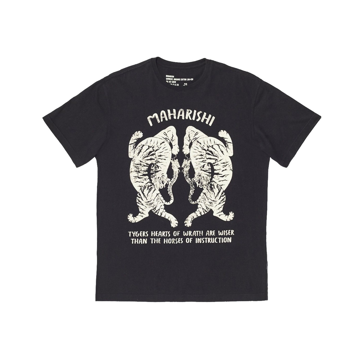 Maharishi Tigers Of Wrath T-Shirt Organic Jersey 190 Black