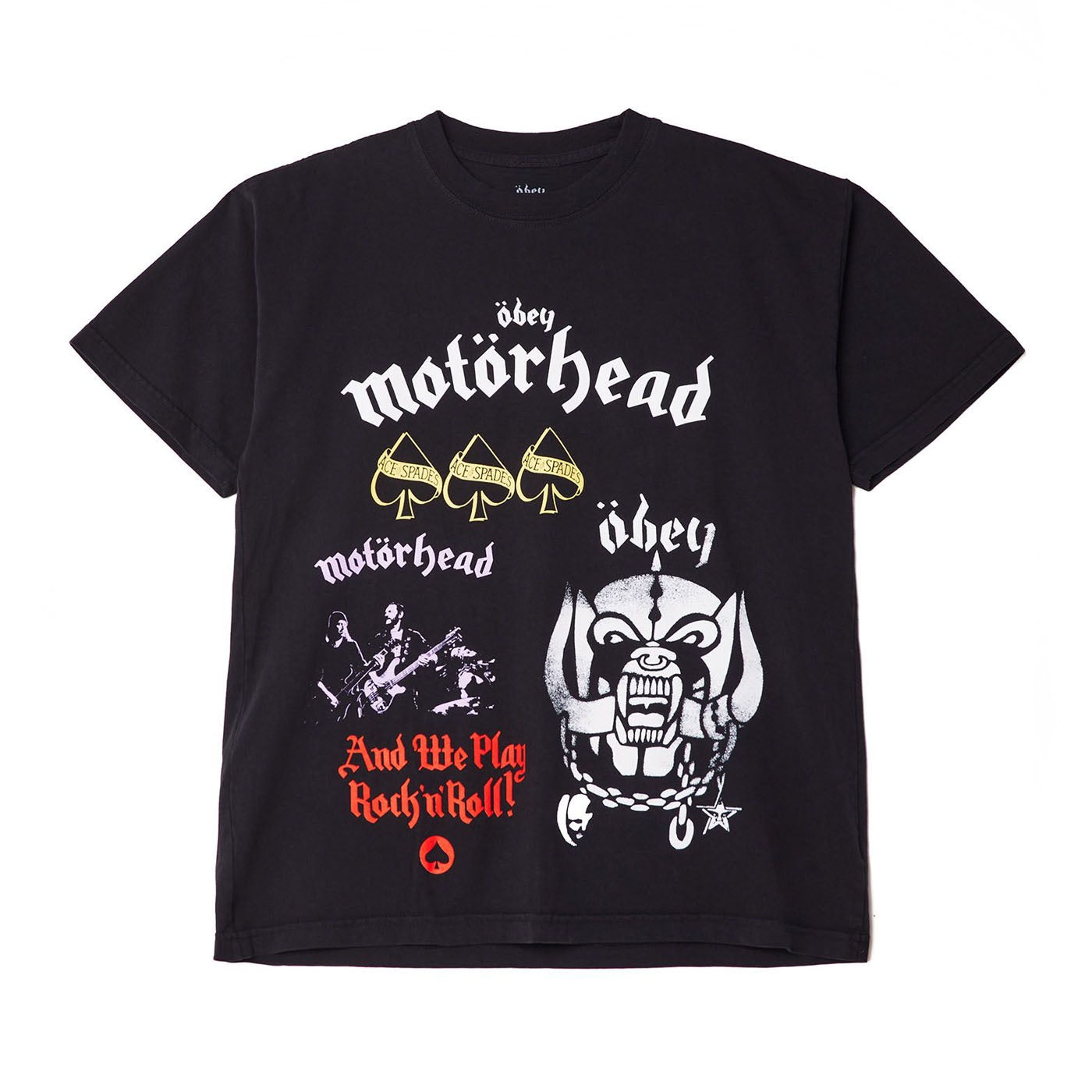 Obey x Motorhead Test Print T Shirt Off Black