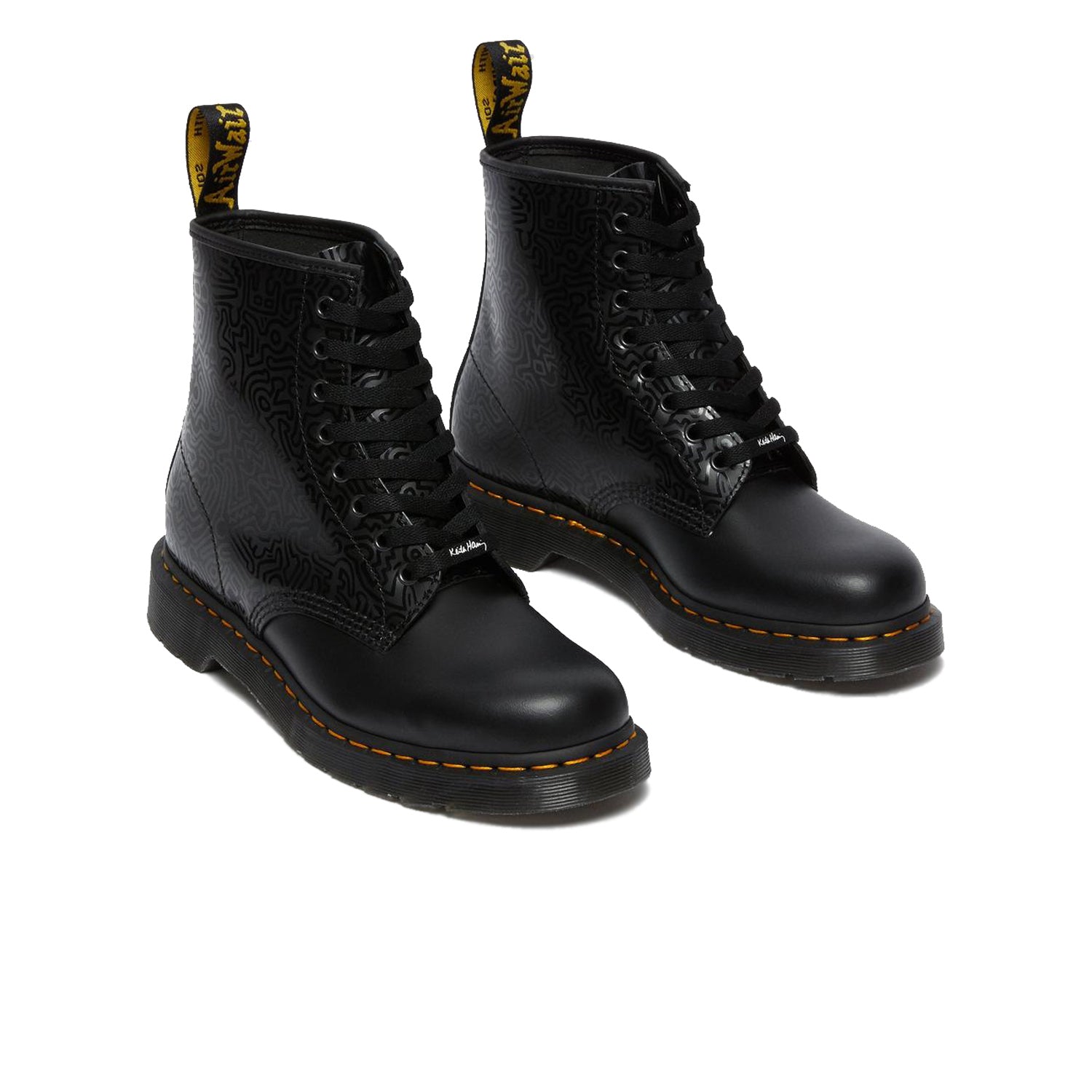 Dr. Martens 1460 Keith Haring Leather Ankle Boots Black Smooth