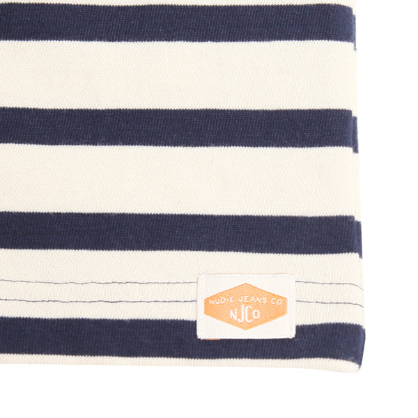 Nudie Uno Breton Stripe Tee Off White Navy