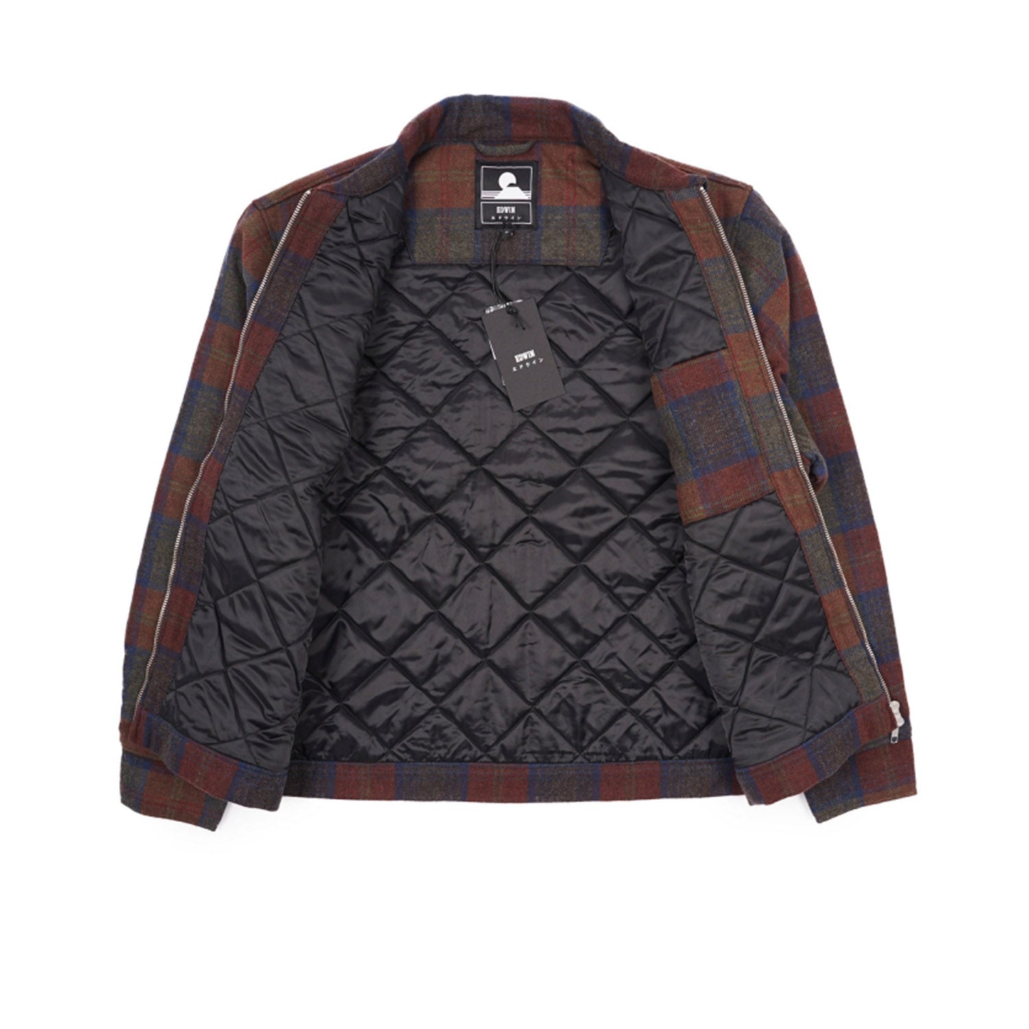 Edwin Club Jacket Plaid Wool Martini Olive Auburn