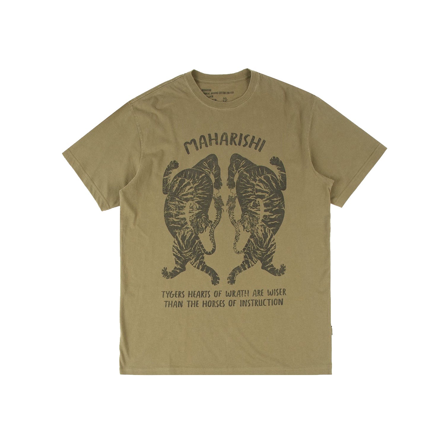 Maharishi Tigers Of Wrath T-Shirt Organic Jersey 190 Olive