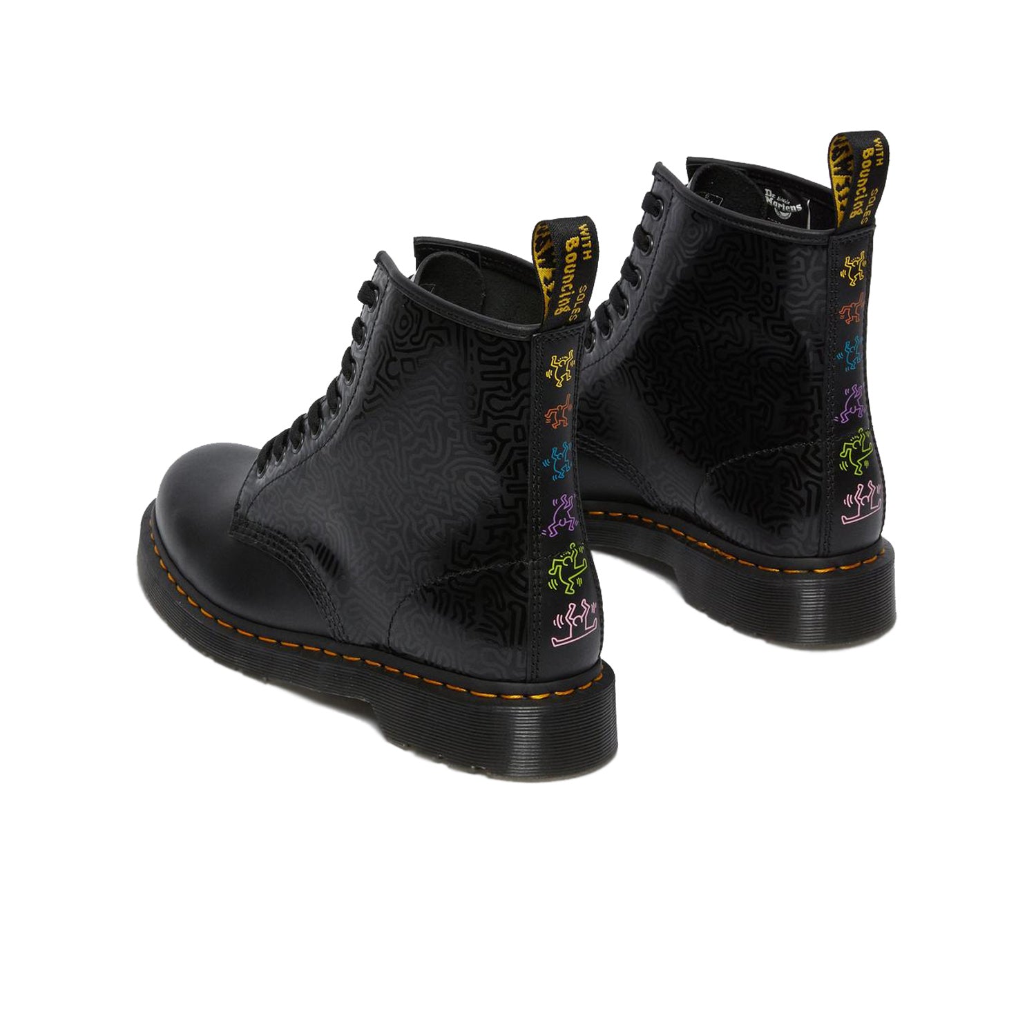 Dr. Martens 1460 Keith Haring Leather Ankle Boots Black Smooth
