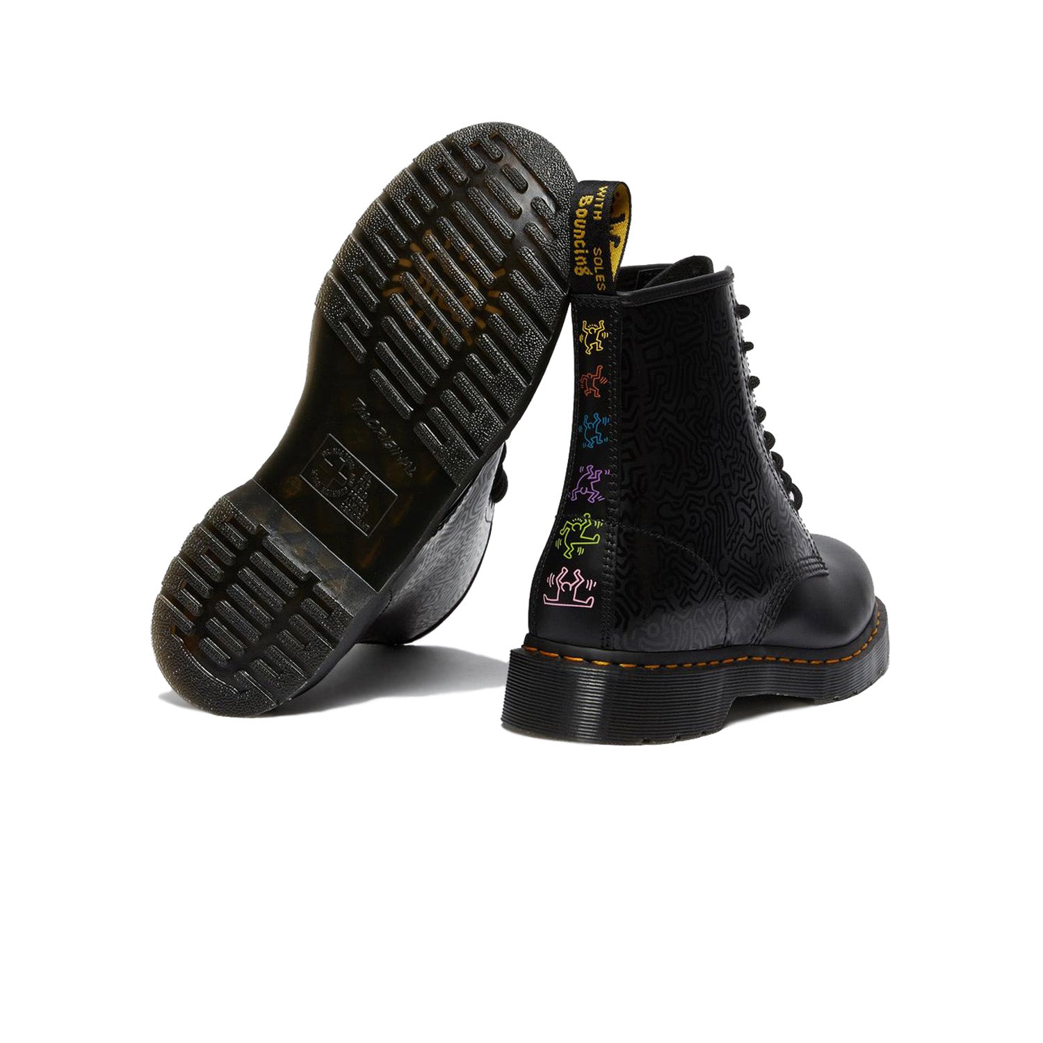 Dr. Martens 1460 Keith Haring Leather Ankle Boots Black Smooth