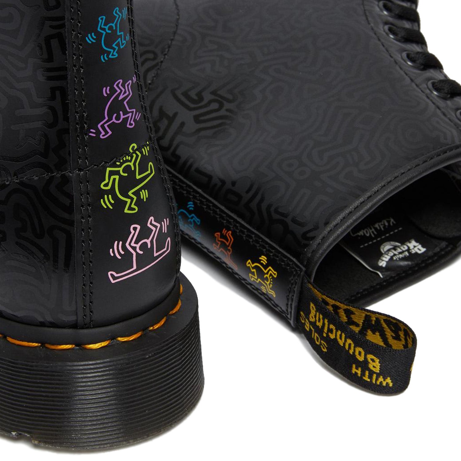 Dr. Martens 1460 Keith Haring Leather Ankle Boots Black Smooth