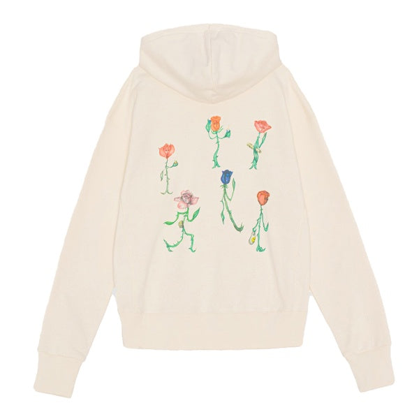 Soulland Flowers Knitted Hoodie Off White