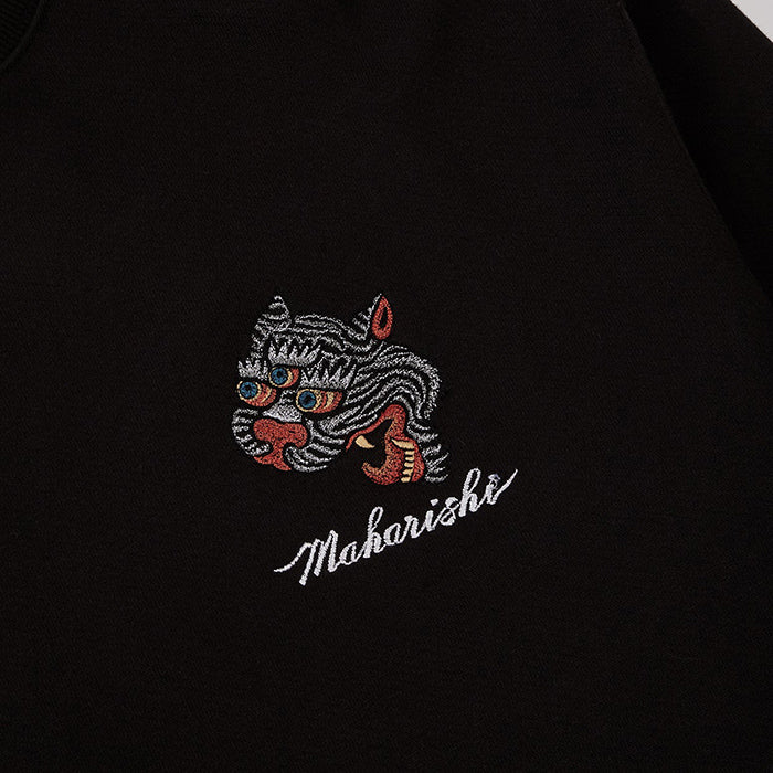 Maharishi Tiger Embroidered Crew Sweat Black