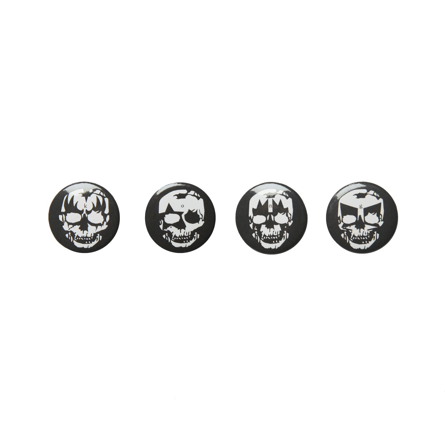 Kong Skulls Badge (4 Pack) Black