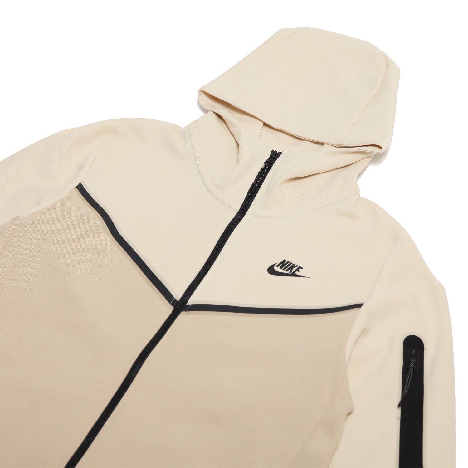Nike Tech Fleece Hoodie Full Zip WindRunner Beach Grain Black