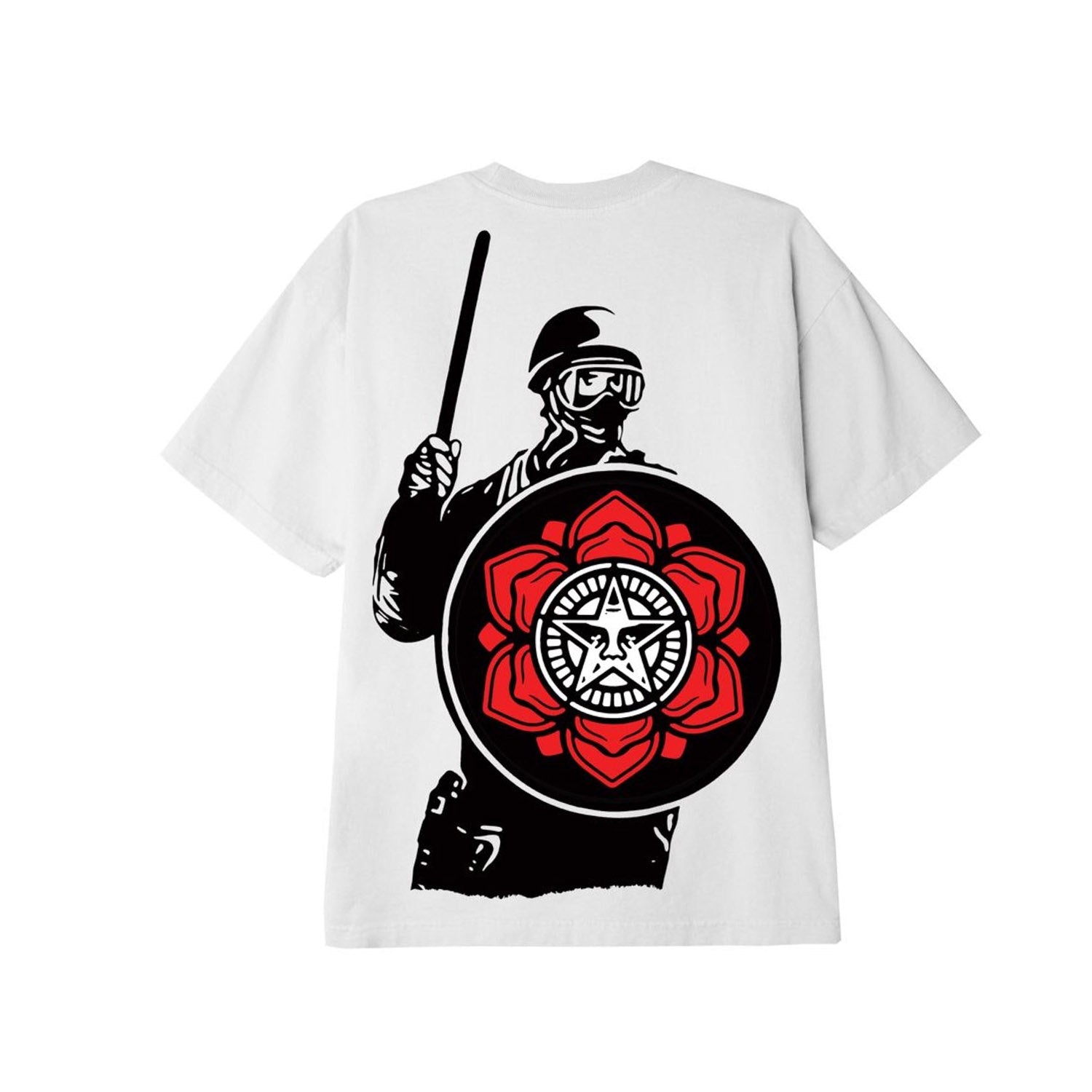 Obey Riot Cop Peace Shield Tee White