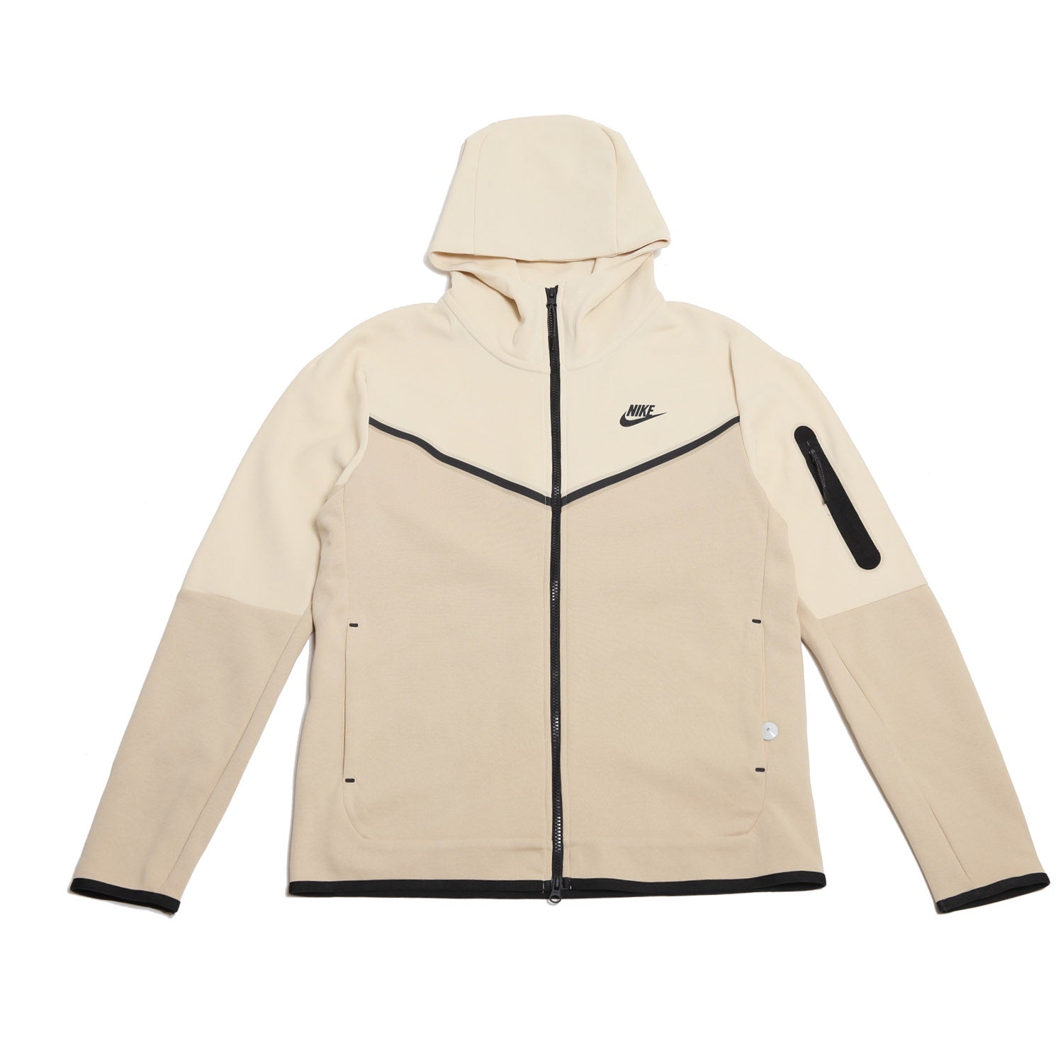 Nike Tech Fleece Hoodie Full Zip WindRunner Beach Grain Black