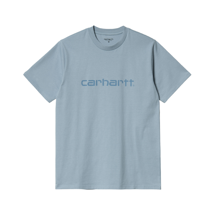 Carhartt WIP S/S Script T Shirt Frosted Blue Icy Water