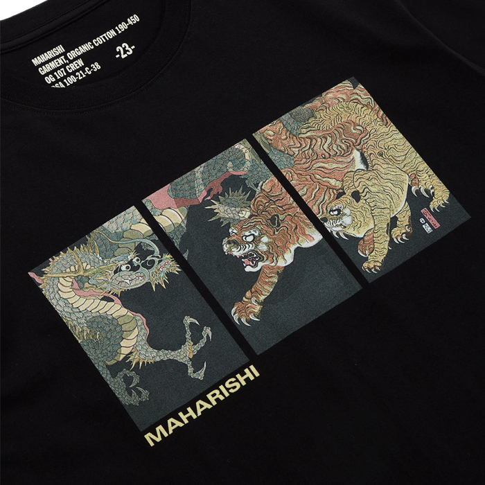 Maharishi Dragon & Tiger T Shirt Black