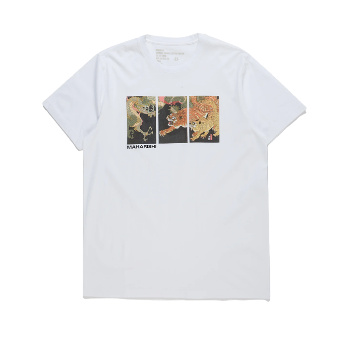 Maharishi Dragon & Tiger T Shirt White