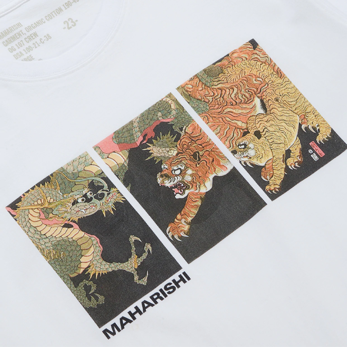 Maharishi Dragon & Tiger T Shirt White