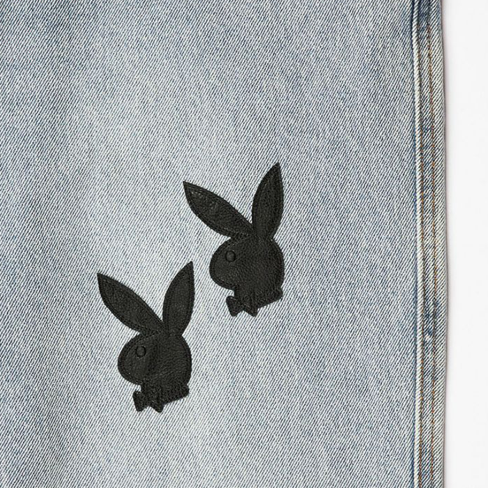 Pleasures Playboy Bunny Applique Denim Washed