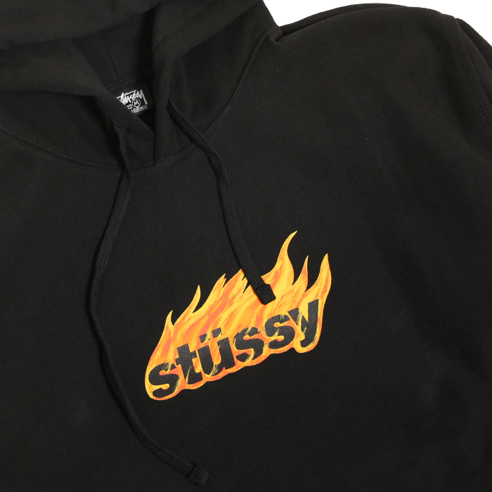Stussy Flames Hood Black