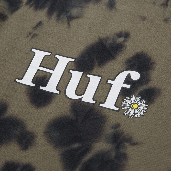 HUF In Bloom Tie Dye Crew Olive