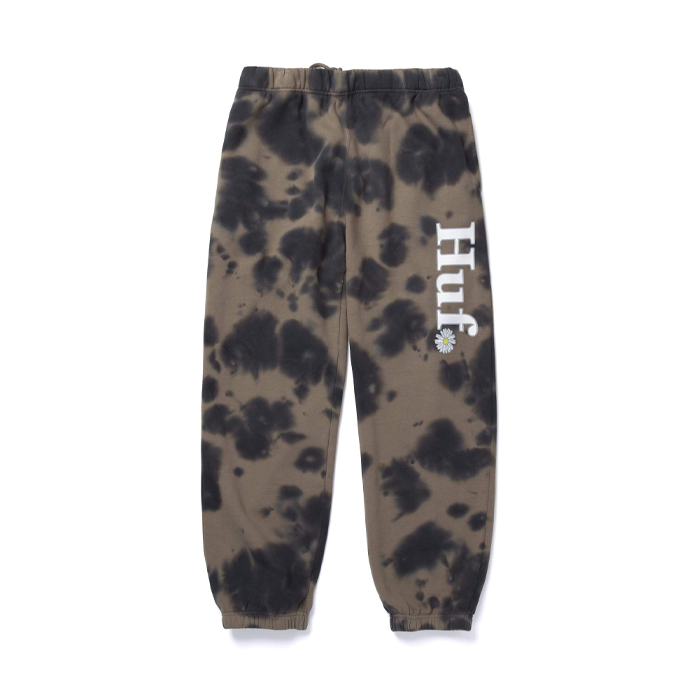 HUF In Bloom Tie Dye Fleece Pant Olive