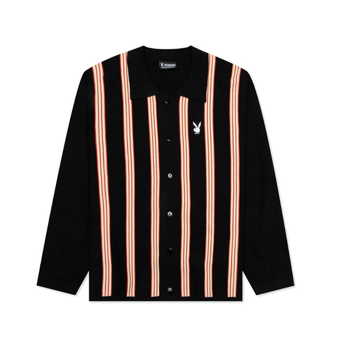 Pleasures Playboy Club Woven Cardigan Sweater Black