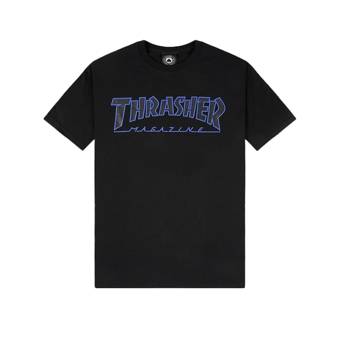 Thrasher T Shirt Outlined Black/Black