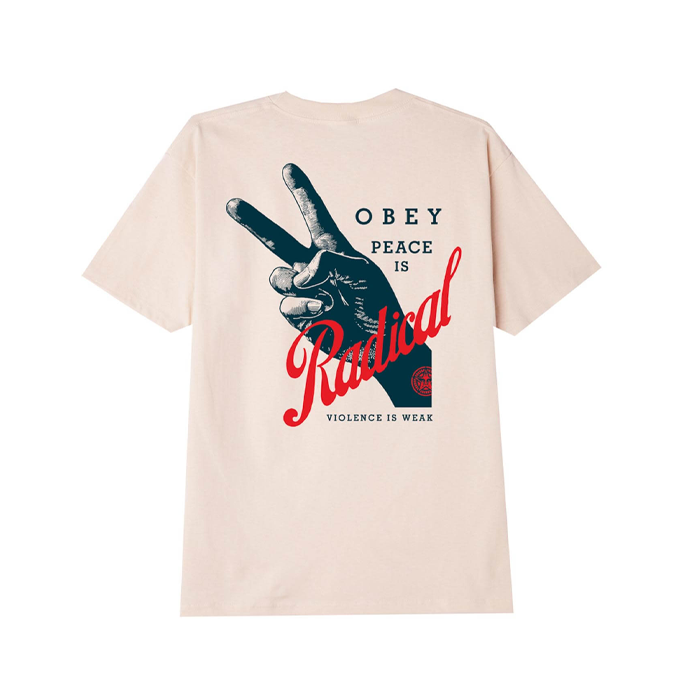 Obey Radical Peace T Shirt Cream