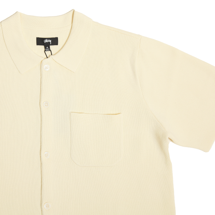 Stussy Perforated Swirl Knit Shirt Natural