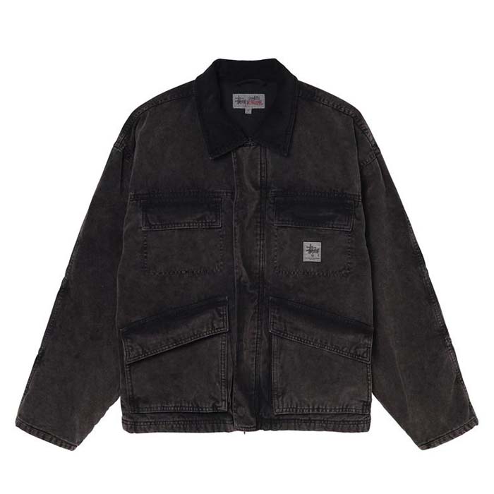 Stussy Washed Canvas Shop Jacket Black
