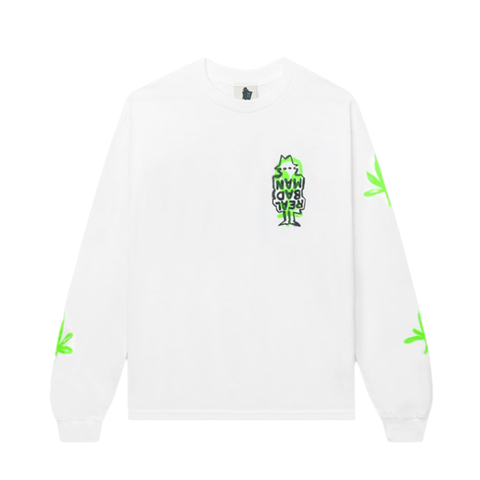 Real Bad Man Free The Weed L/S Tee White