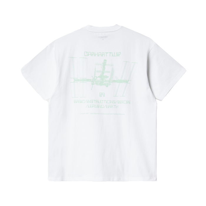 Carhartt WIP S/S Leaving Earth T Shirt White / Pale Spearmint