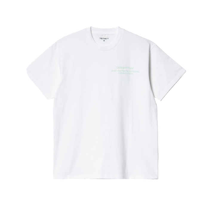 Carhartt WIP S/S Leaving Earth T Shirt White / Pale Spearmint