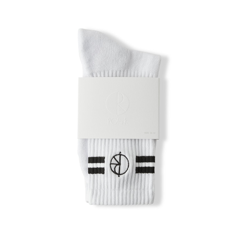 Polar Stroke Logo Socks White