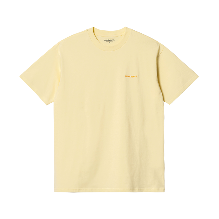 Carhartt WIP S/S Script Embroidery T Shirt Yellow Popsicle