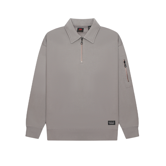 Levi's Skateboarding New Quarter Zip Pullover Cliff Grey