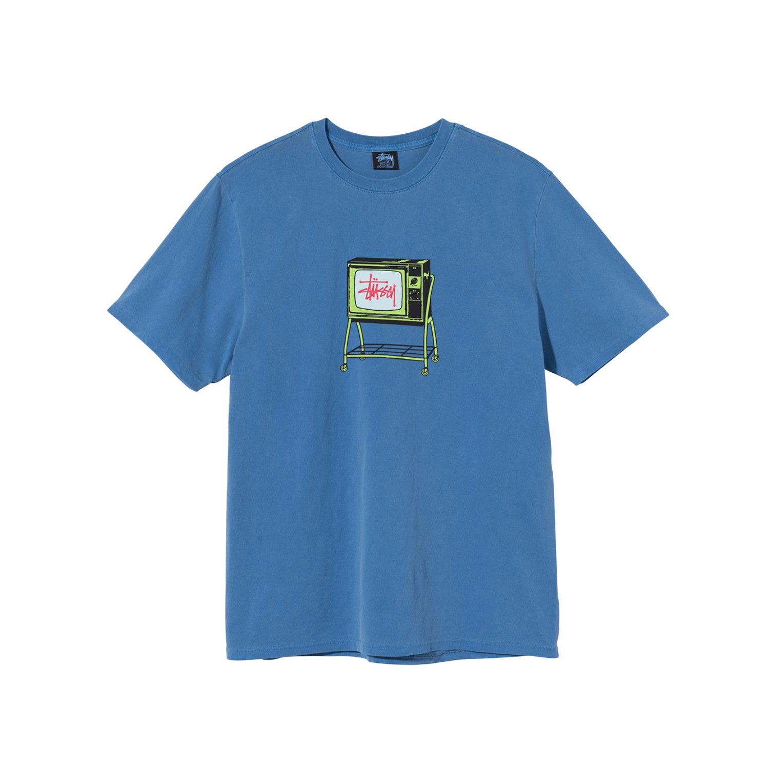 Stussy Rolling TV Pigment Dyed Tee Blue