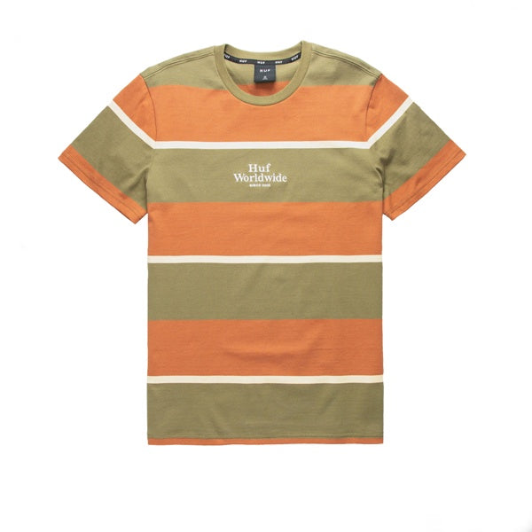 HUF Mazon Stripe S/S Knit Top Martini Olive